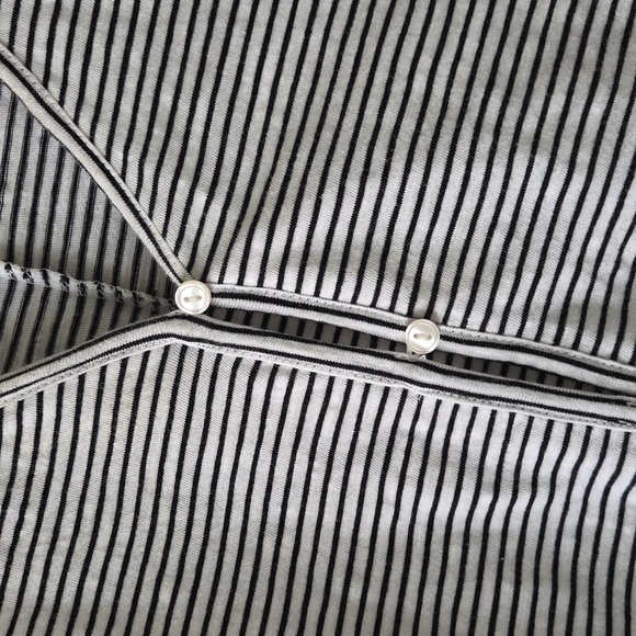 Lands End Striped Button Down V-neck Tank Top - Picture 4 of 5